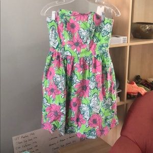 Lilly Pulitzer floral strapless dress - size 4